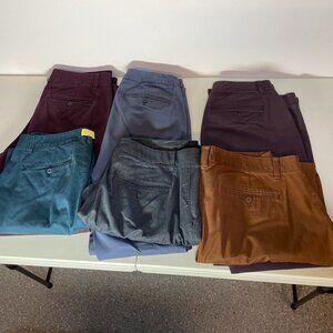 Lot of 6 Bonobos Mens Pants Size 33 & 34 Waist 32 Length Slim Fit